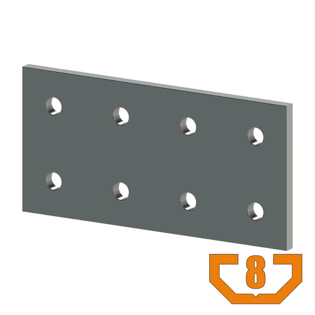 8 Hole Connection Plate | 8mm Hardware | Connectors